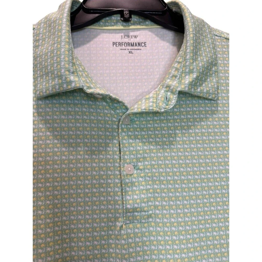 Men’s J.Crew Performance Polo Shirt Green Size XL Short Sleeve Moisture Wicking